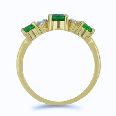 BUY 925 SILVER NATURAL CHROME DIOPSIDE WITH WHITE ZIRCON GEMSTONE RING 